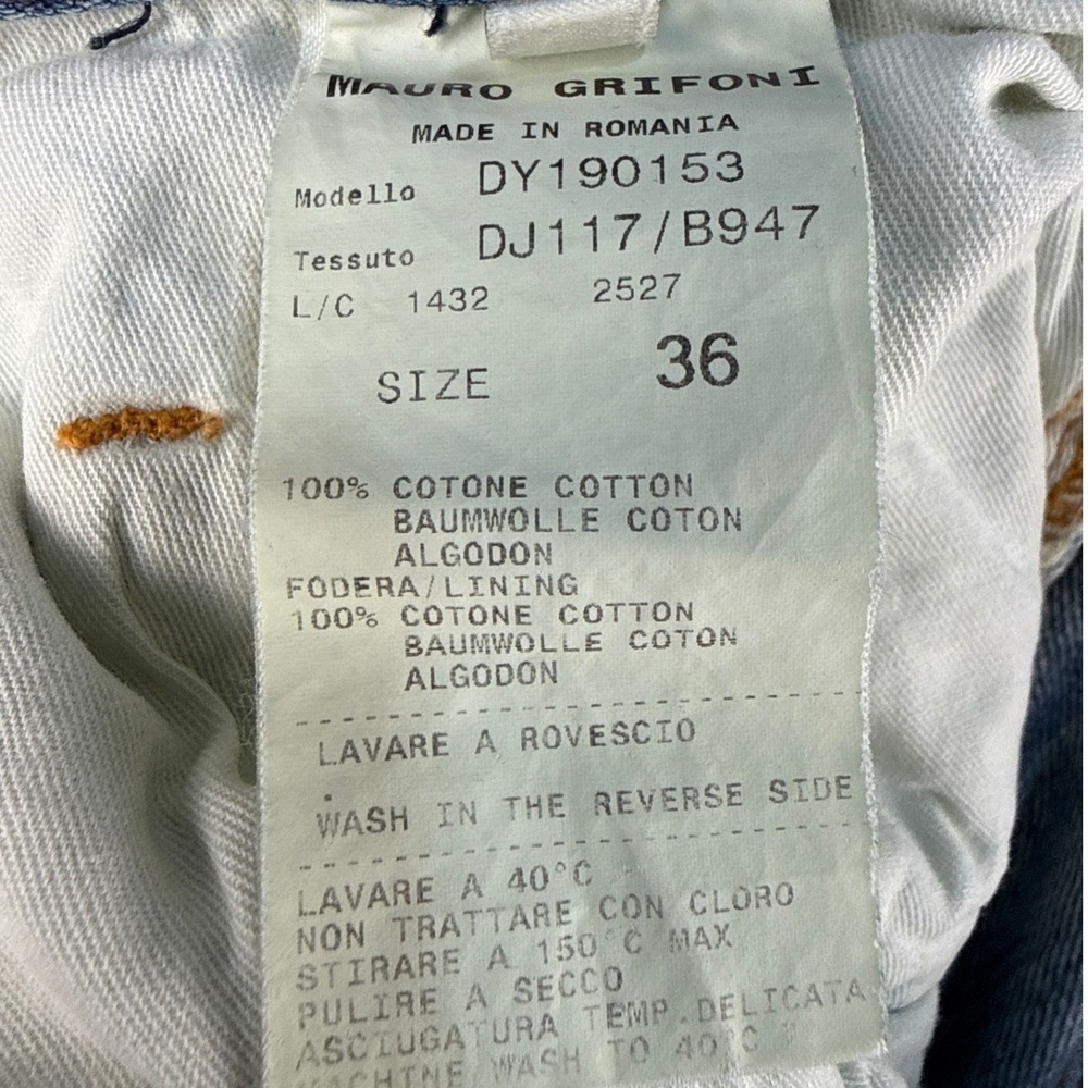Mauro Grifoni Jeans Mens 36 Light Blue Distressed EUC - Picture 7 of 10